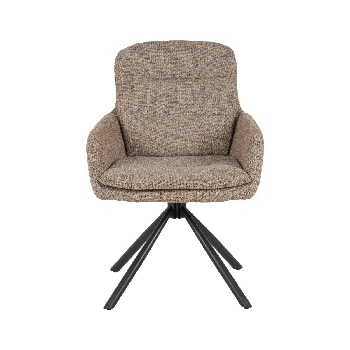 Scaun living rotativ maro din textil si metal Donna