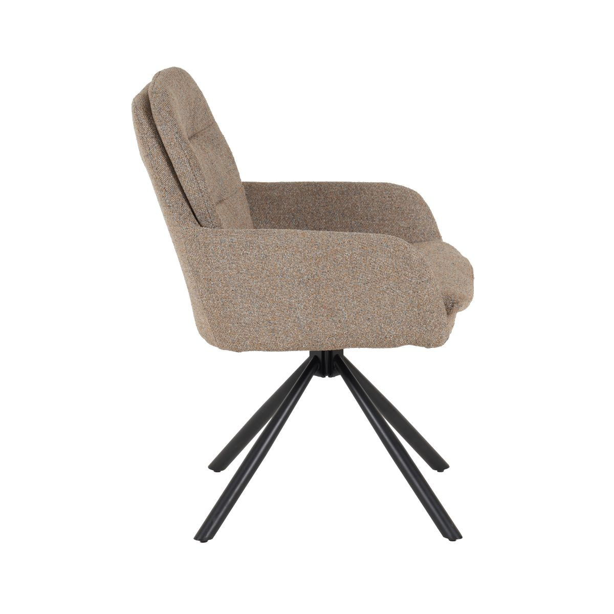 Scaun living rotativ maro din textil si metal Donna