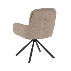 Scaun living rotativ maro din textil si metal Donna