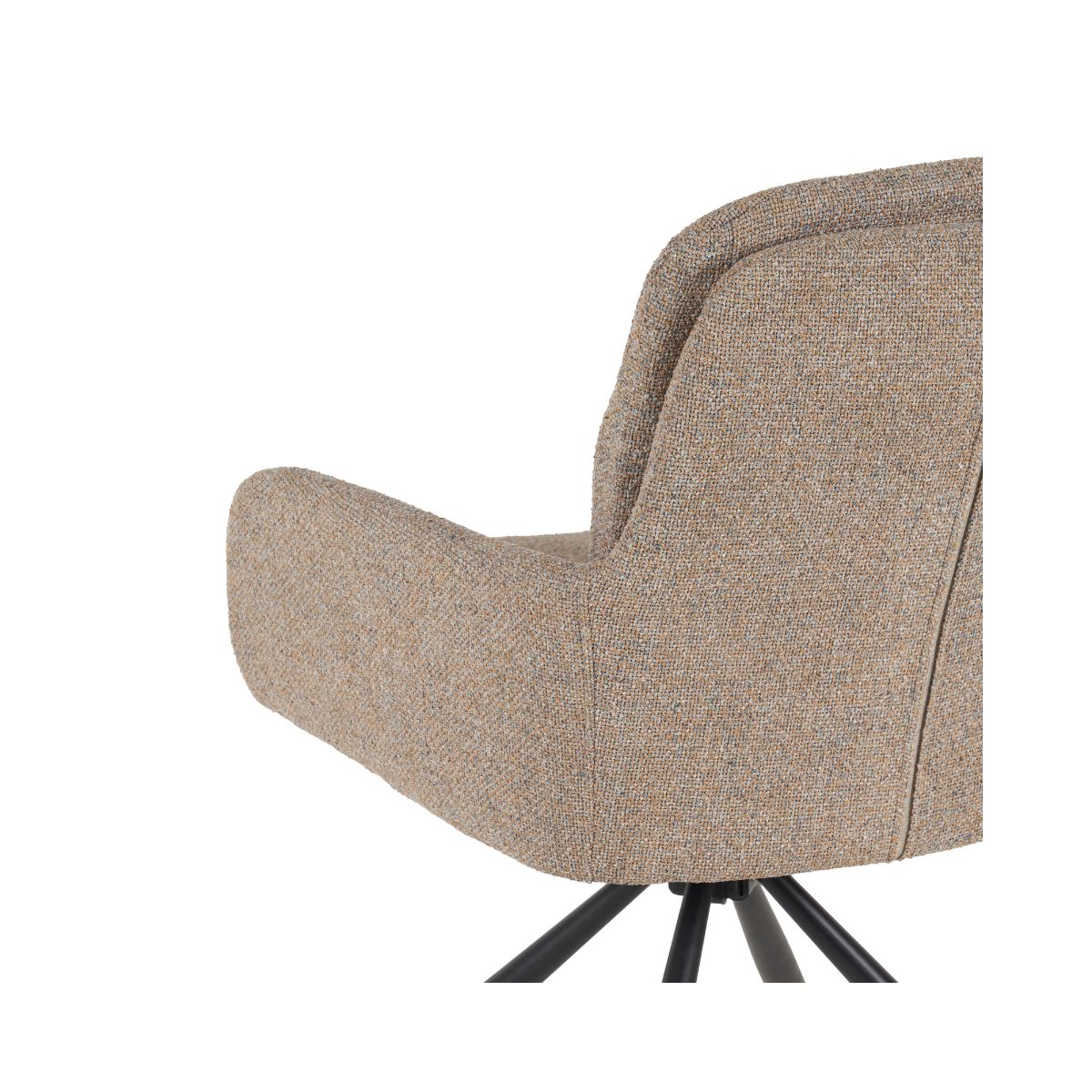 Scaun living rotativ maro din textil si metal Donna