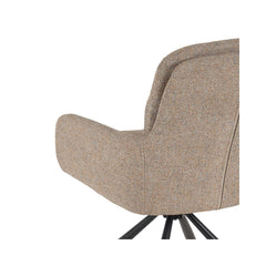 Scaun living rotativ maro din textil si metal Donna