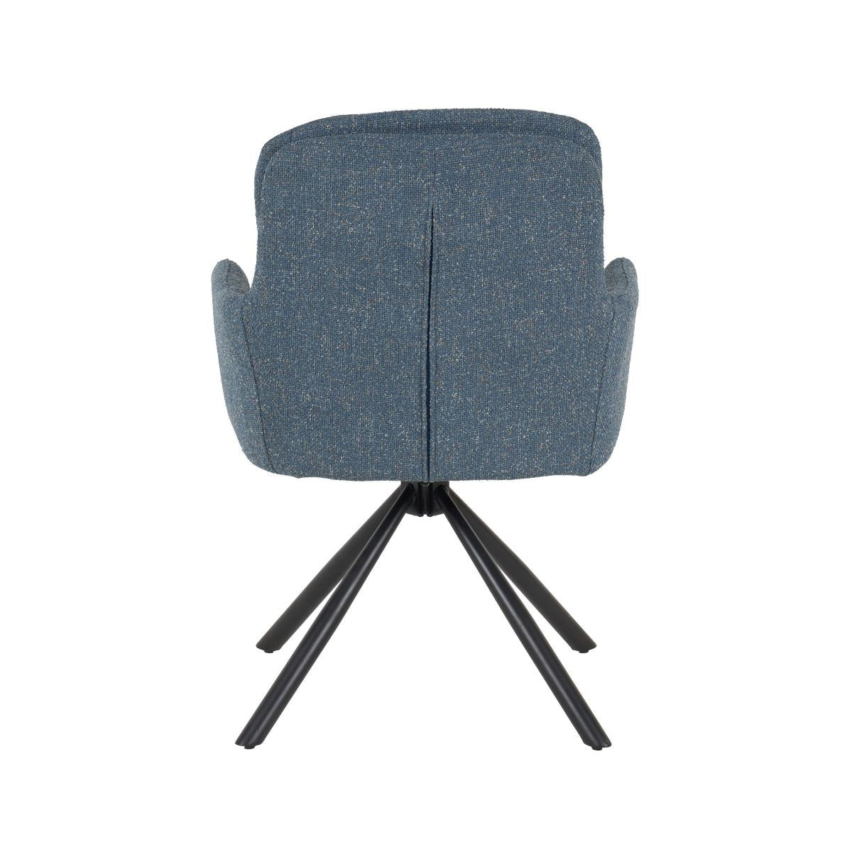 Scaun living rotativ albastru denim din textil si metal Donna