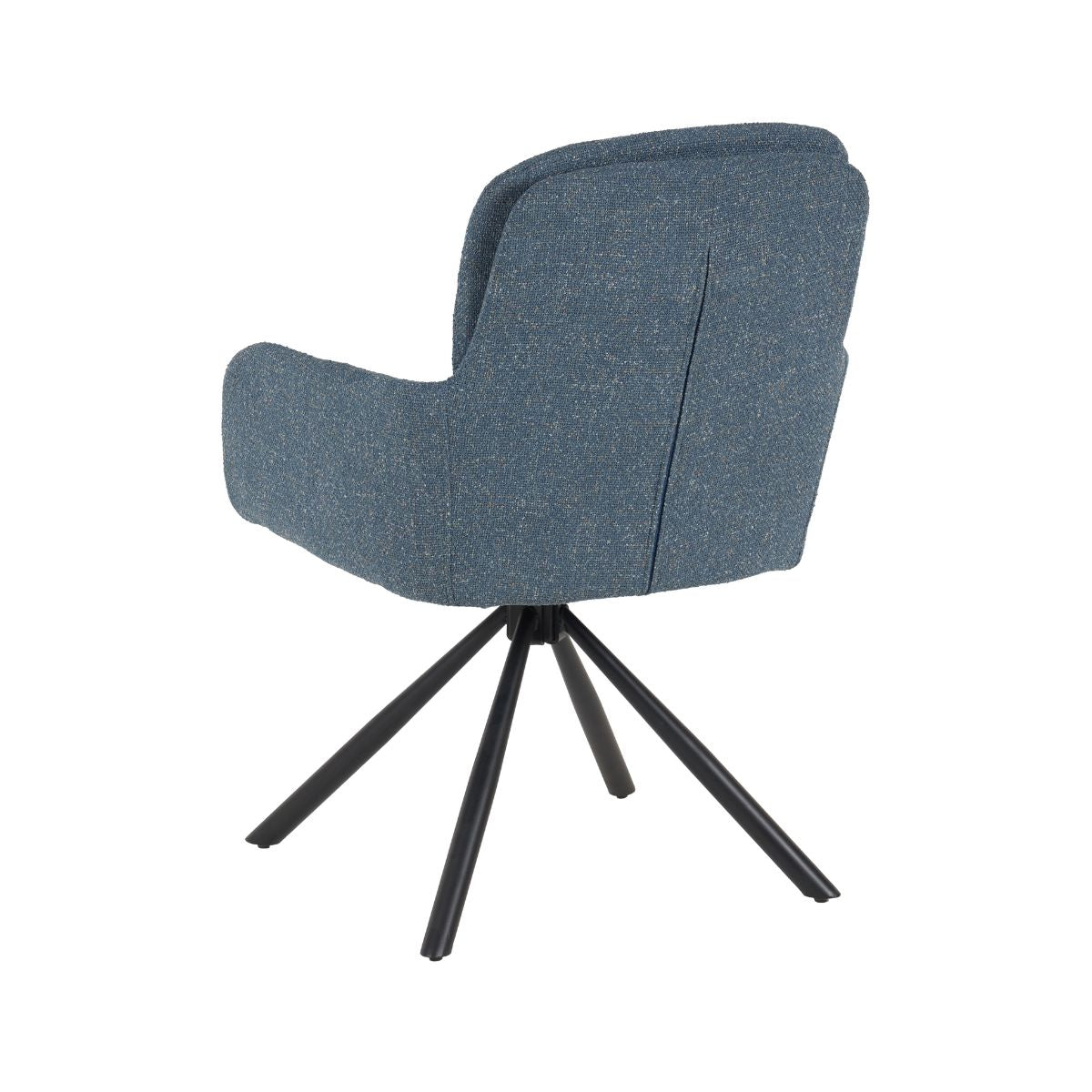 Scaun living rotativ albastru denim din textil si metal Donna