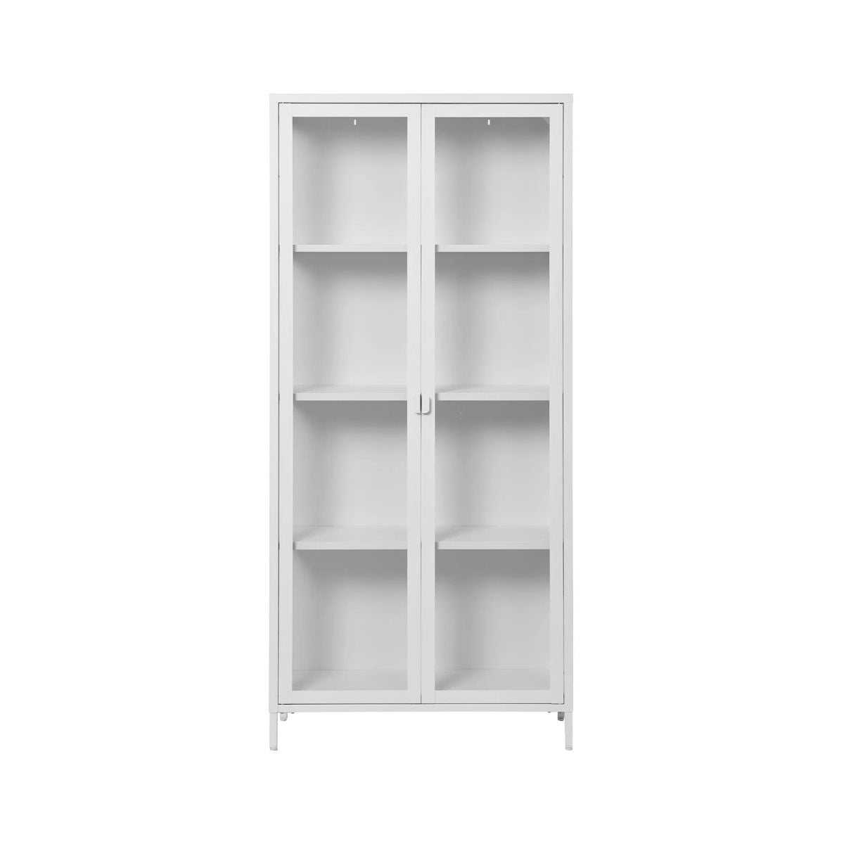 Vitrina alba din otel si sticla, 2 usi, 80x35x175 cm Brisbane House Nordic, 1, hectarul.ro