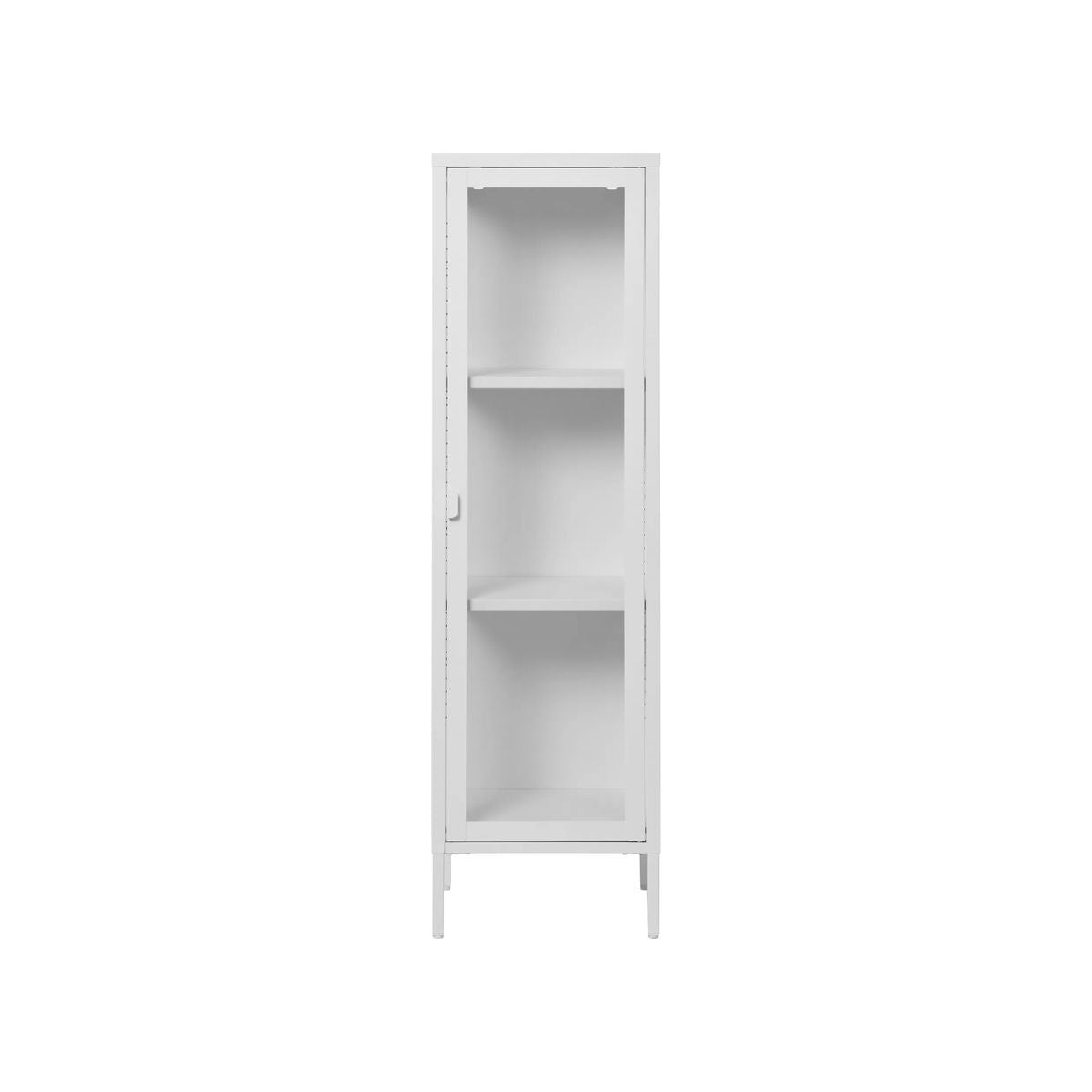 Vitrina alba din otel si sticla, 1 usa, 40x35x140 cm Brisbane House Nordic, 1, hectarul.ro