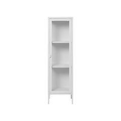 Vitrina alba din otel si sticla, 1 usa, 40x35x140 cm Brisbane House Nordic