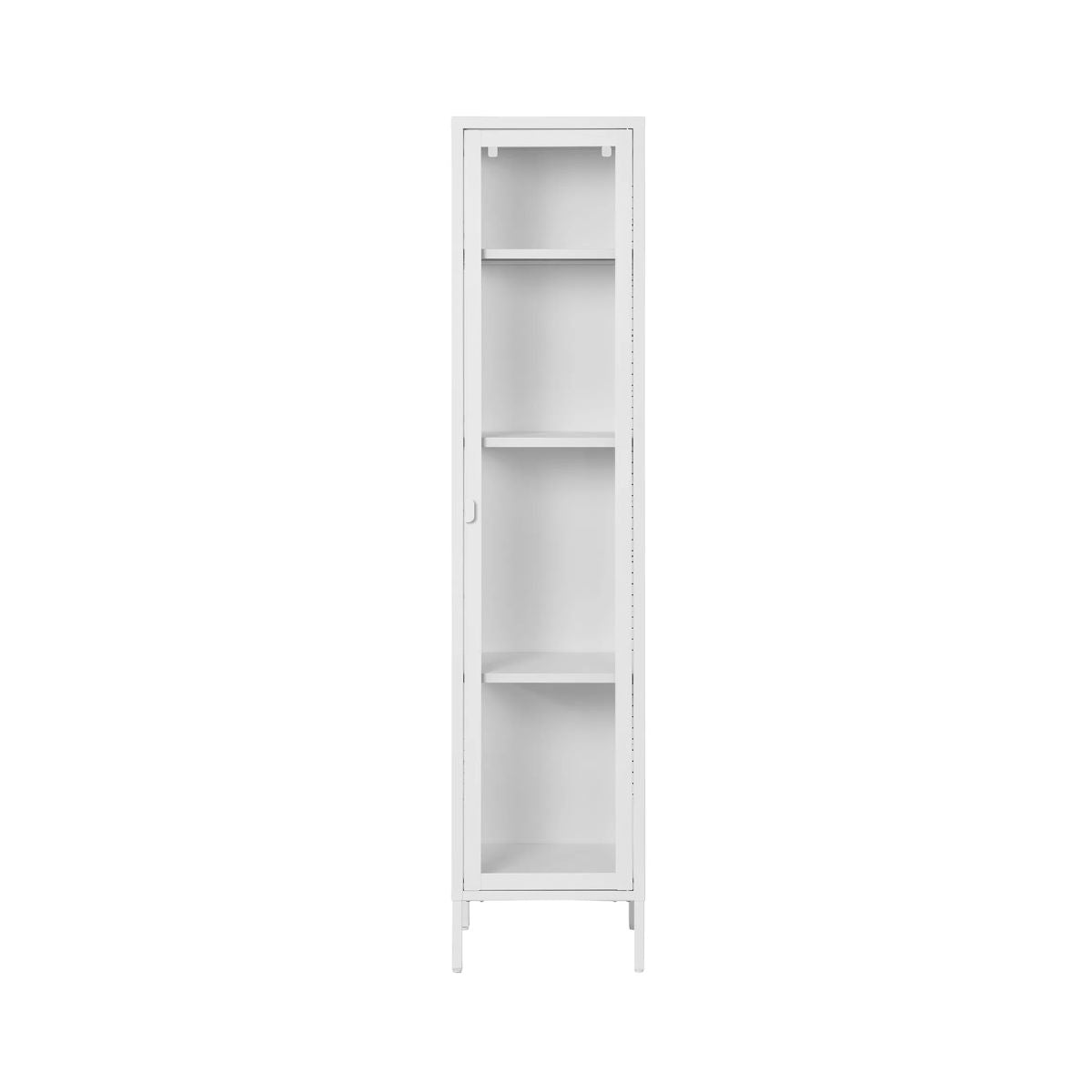 Vitrina alba din otel si sticla, 1 usa, 40x35x180 cm Brisbane House Nordic, 1, hectarul.ro