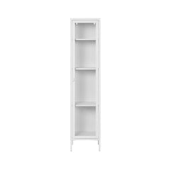 Vitrina alba din otel si sticla, 1 usa, 40x35x180 cm Brisbane House Nordic