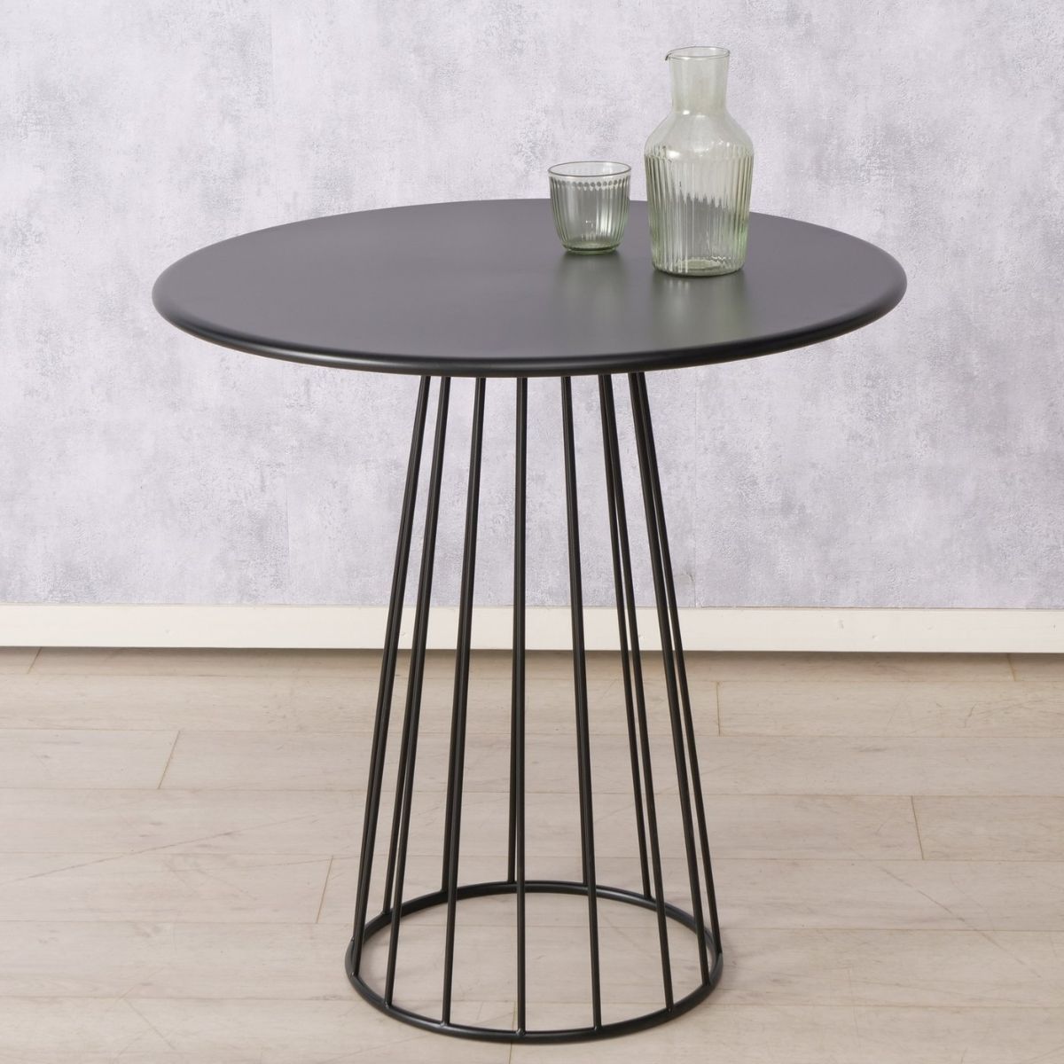 Masa de dining rotunda neagra din metal Ø75 cm Cinderella Boltze, 2, hectarul.ro