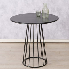 Masa de dining rotunda neagra din metal Ø75 cm Cinderella Boltze
