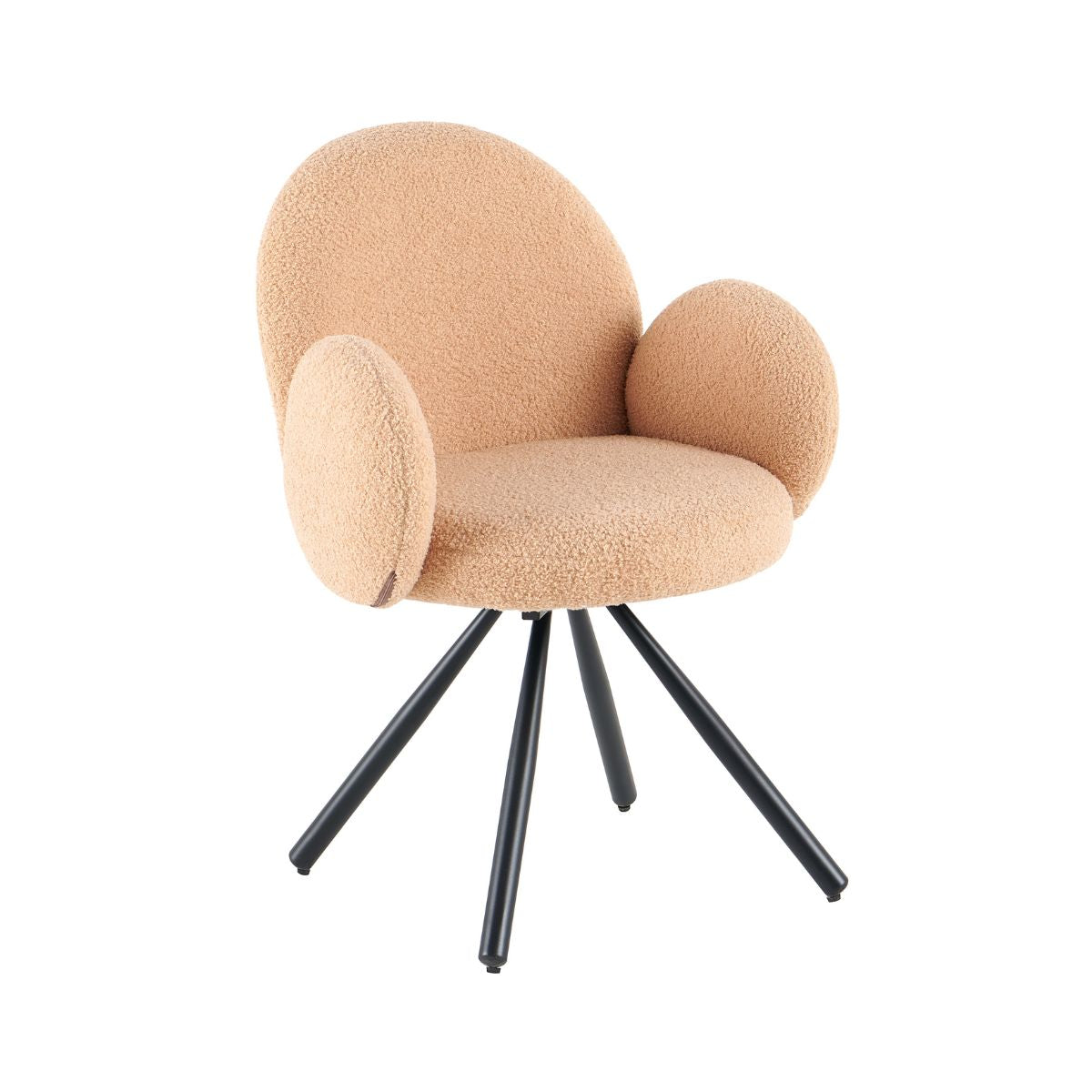 Scaun dining rotativ, maro deschis, tapiserie textil si cadru metalic, 60x63x87 cm Teddy HARO, 4, hectarul.ro