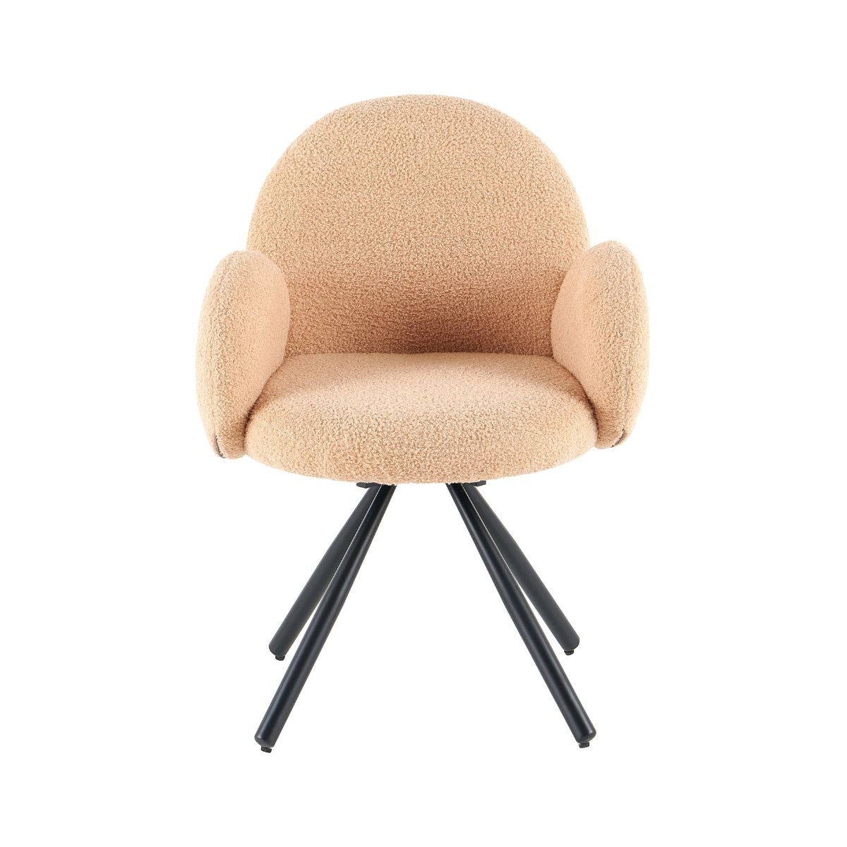 Scaun dining rotativ, maro deschis, tapiserie textil si cadru metalic, 60x63x87 cm Teddy HARO, 5, hectarul.ro