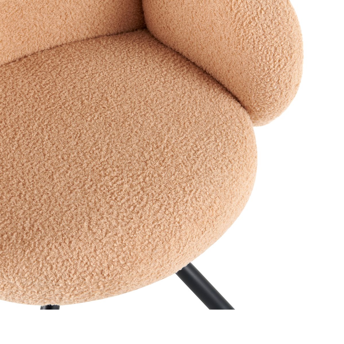 Scaun dining rotativ, maro deschis, tapiserie textil si cadru metalic, 60x63x87 cm Teddy HARO, 6, hectarul.ro