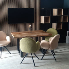 Pachet 3+1 Scaun rotativ maro deschis Teddy DC-71