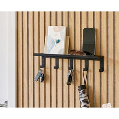 Cuier metalic suspendat 40 cm lungime, negru, Wall rack 5 hooks Zeller