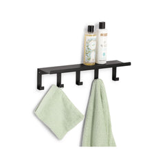 Cuier metalic suspendat 40 cm lungime, negru, Wall rack 5 hooks Zeller