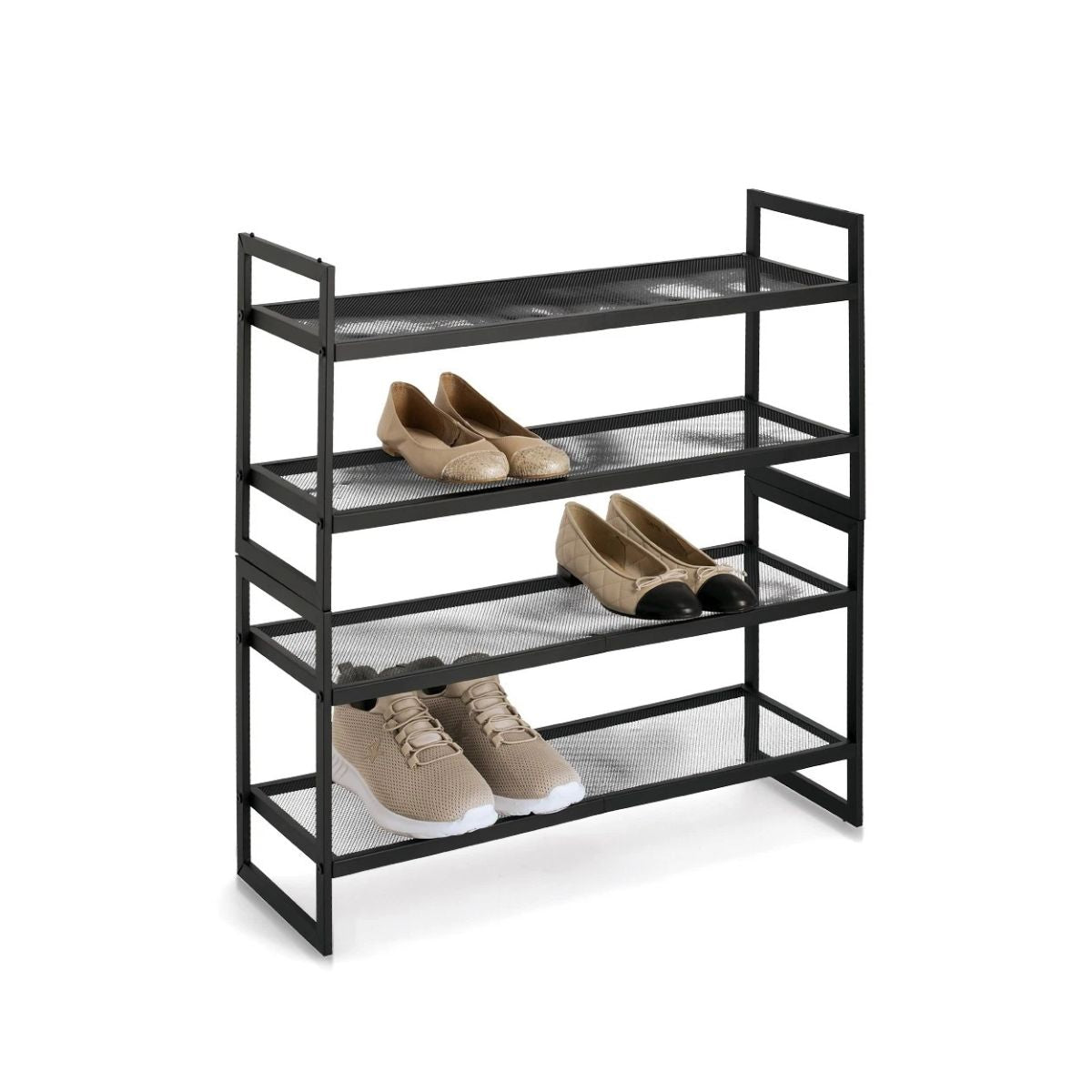 Suport de incaltaminte negru suprapozabil din metal 70x36x24 cm Shoe rack 2 shelves Zeller, 3, hectarul.ro