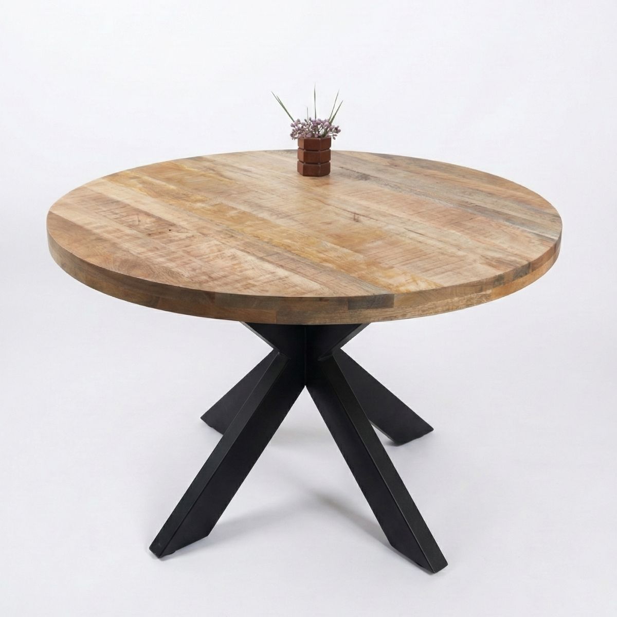 Masa de dining rotunda din lemn de mango Ø120 cm Verena Star Haro, 7, hectarul.ro
