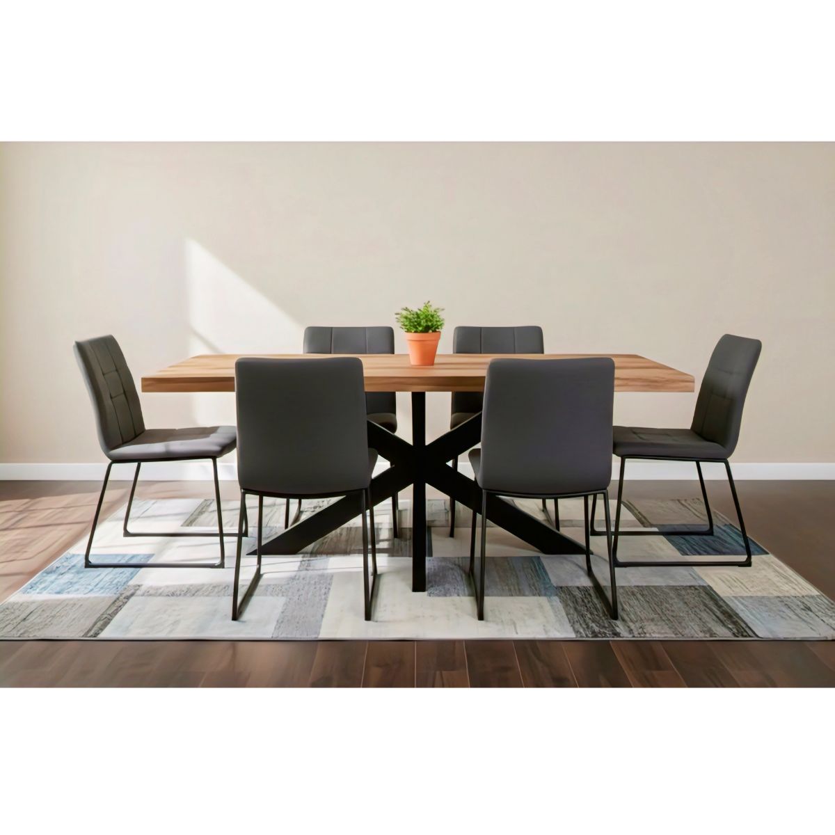 Masa de dining din lemn de mango 180x90 cm Veda Star Haro, 12, hectarul.ro