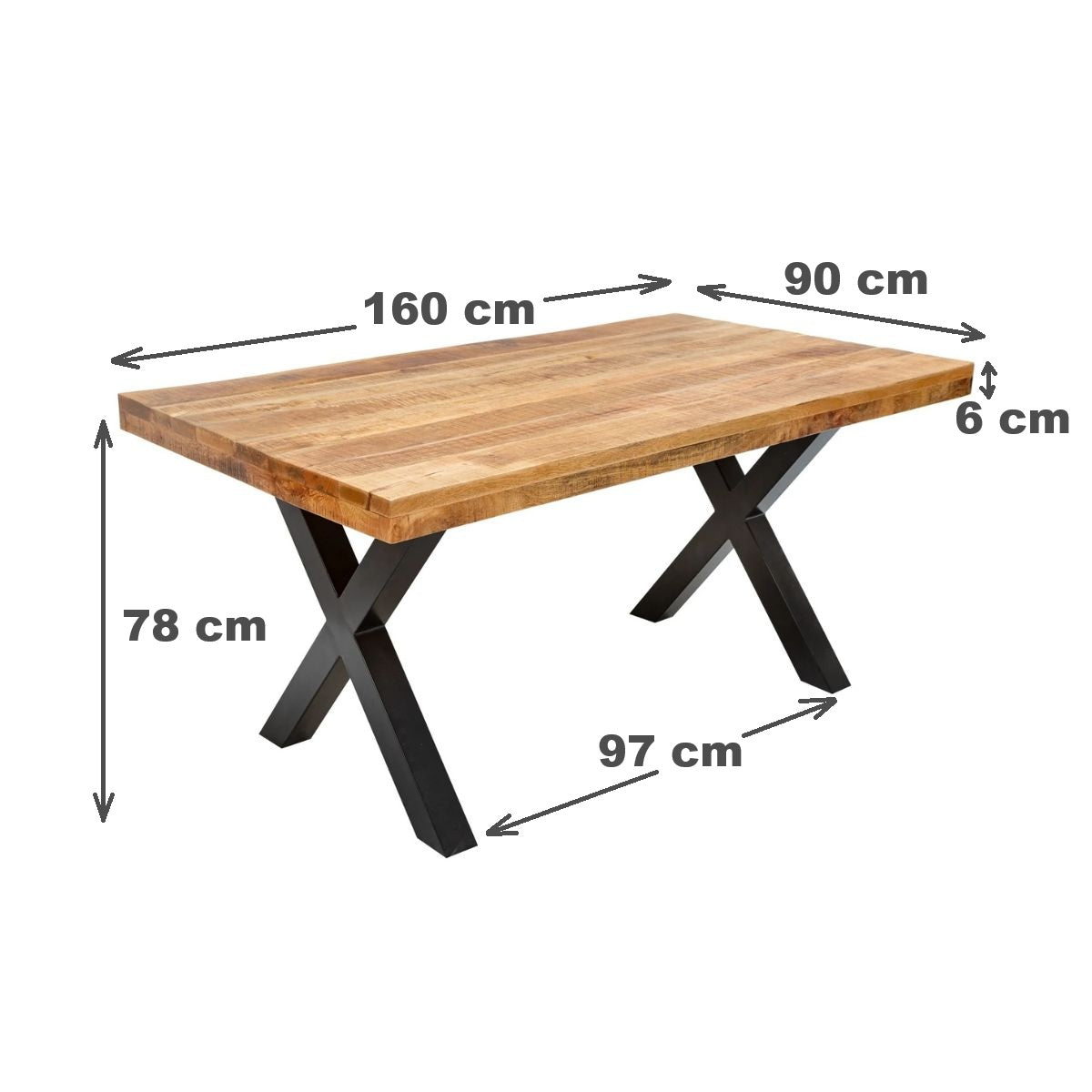 Masa de dining din lemn de mango 160x90 cm Veda X Haro, 11, hectarul.ro
