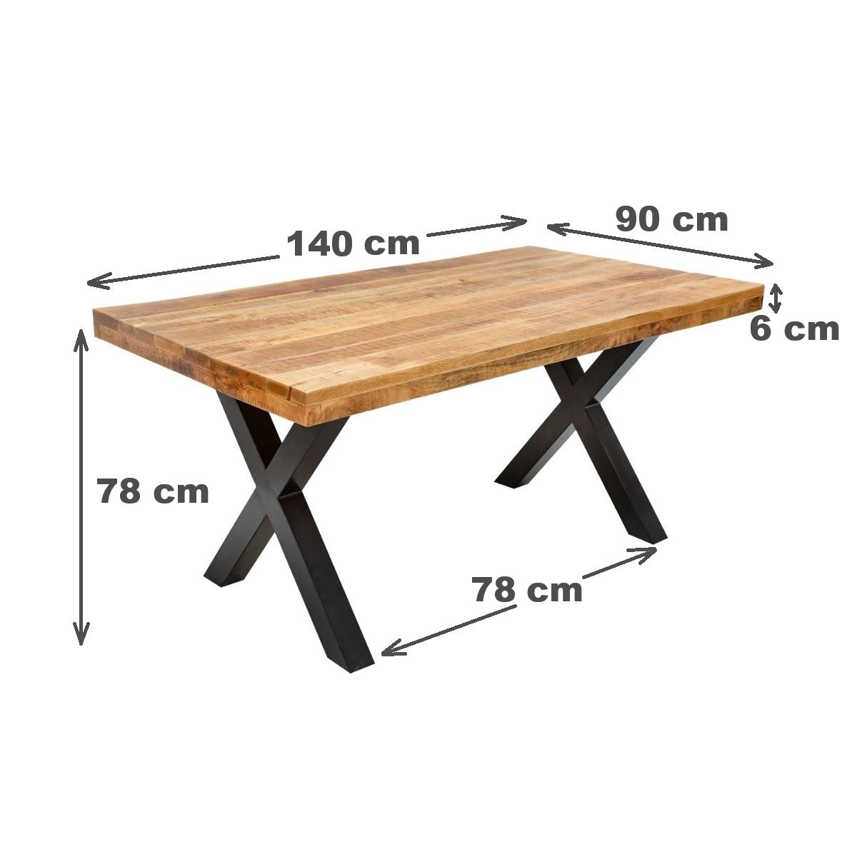 Masa de dining din lemn de mango 140x90 cm Veda X Haro, 12, hectarul.ro