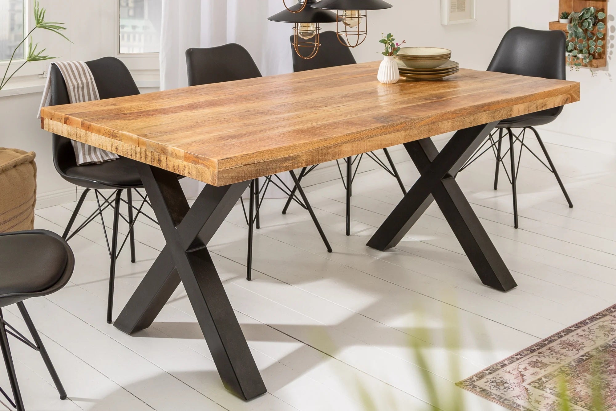 Masa de dining din lemn de mango 140x90 cm Veda X Haro, 9, hectarul.ro