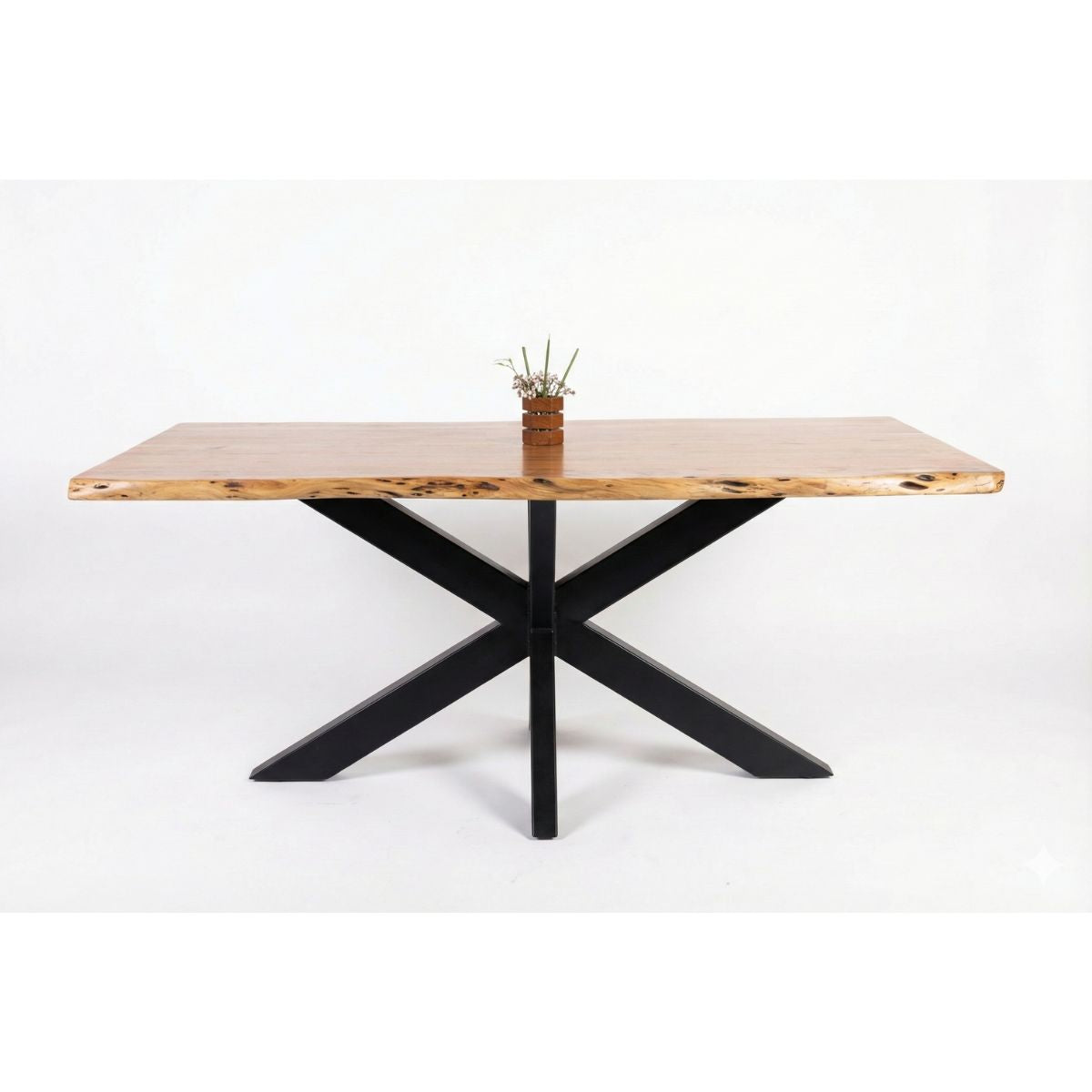 Masa de dining din lemn de acacia 180x90 cm Bandra Star Live Edge Haro, 14, hectarul.ro