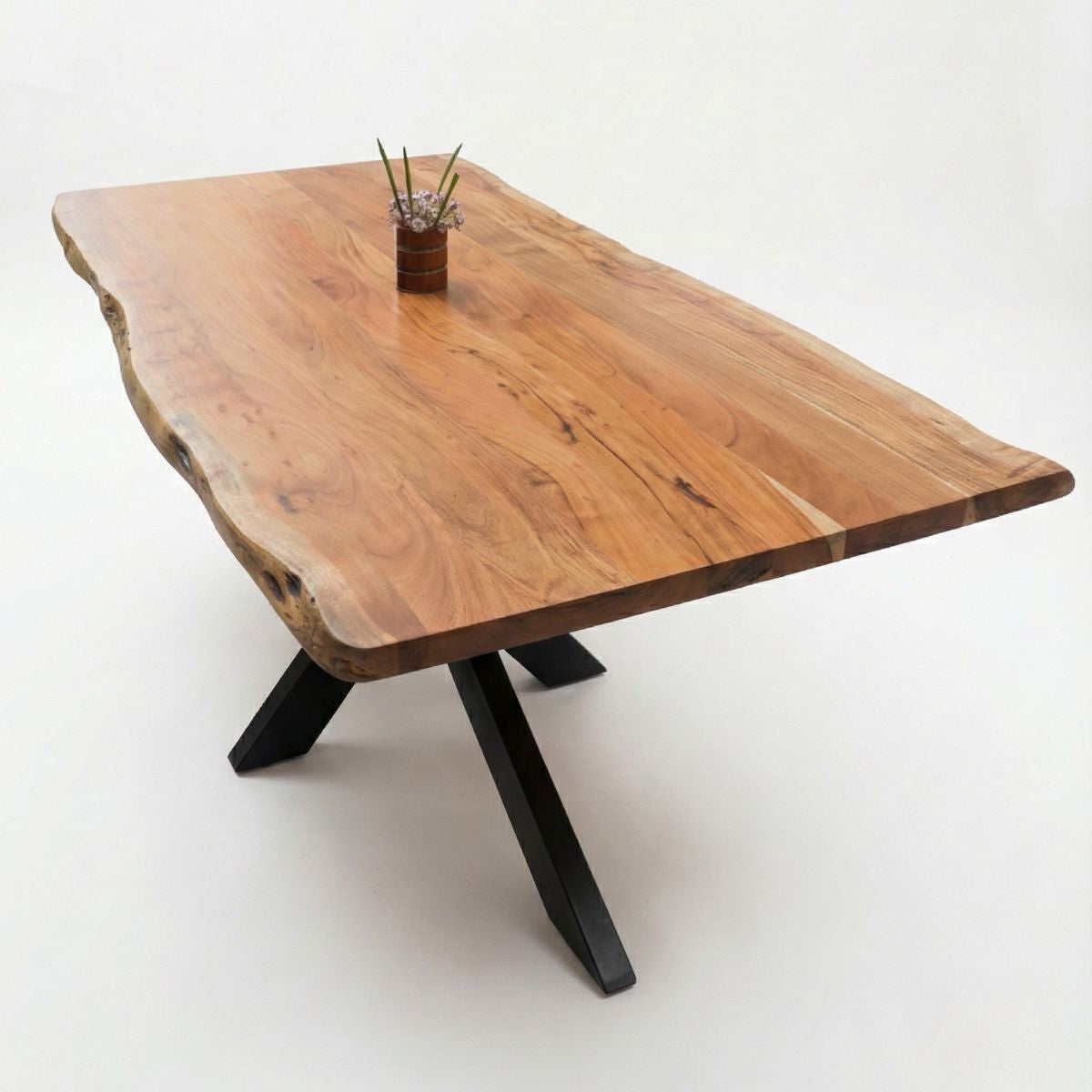 Masa de dining din lemn de acacia 180x90 cm Bandra Star Live Edge Haro, 7, hectarul.ro
