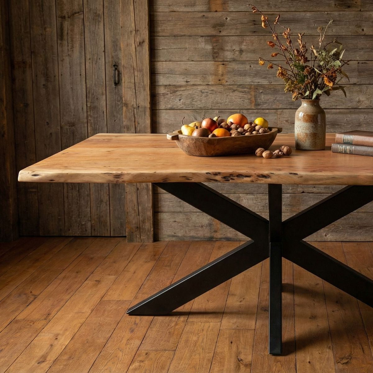 Masa de dining din lemn de acacia 180x90 cm Bandra Star Live Edge Haro, 13, hectarul.ro