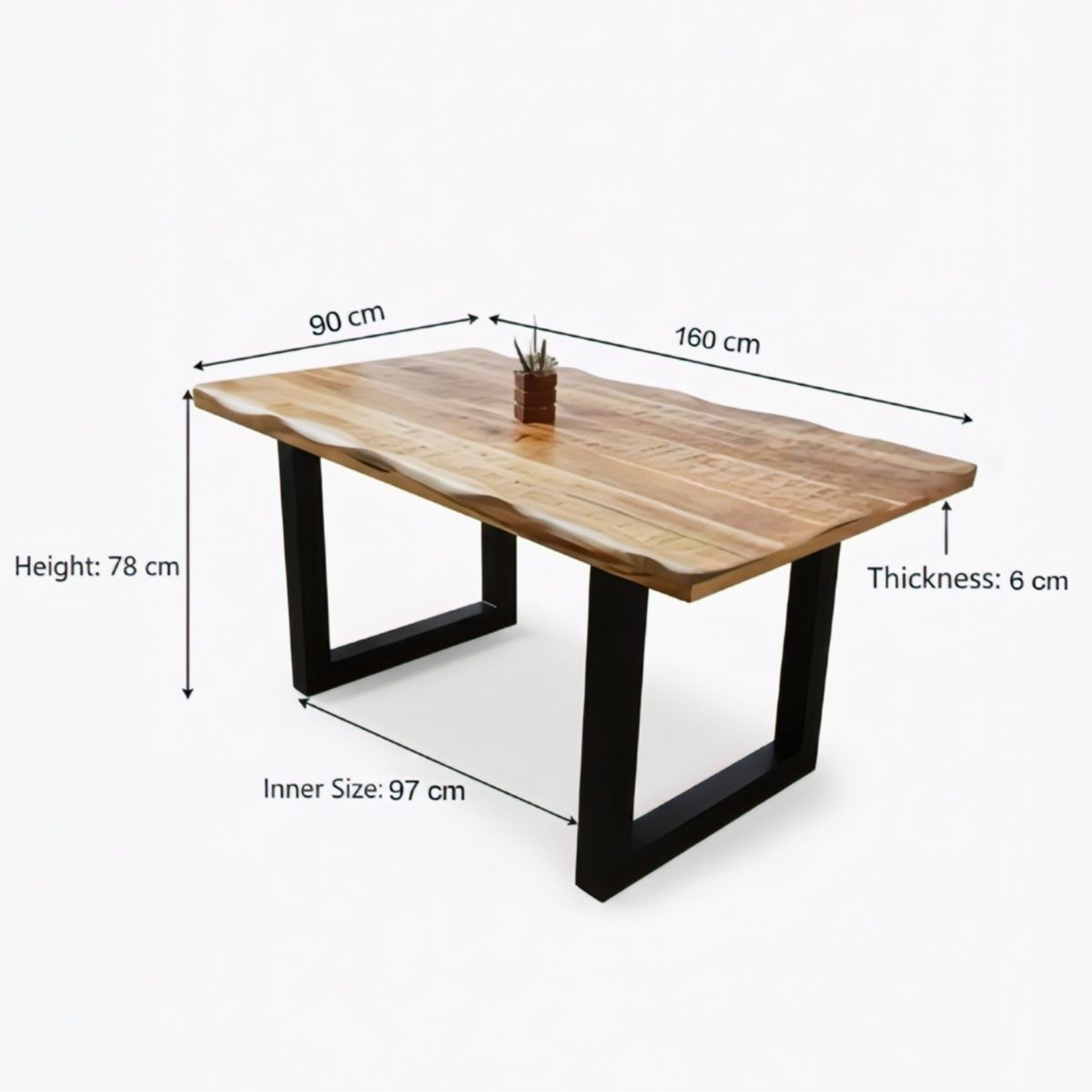 Masa de dining din lemn de mango 160x90 cm Tropical U Live Edge Look Haro, 11, hectarul.ro