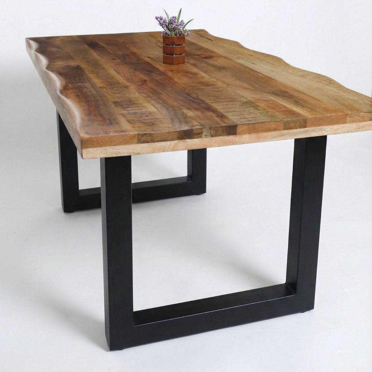 Masa de dining din lemn de mango 140x90 cm Tropical U Live Edge Look Haro, 2, hectarul.ro