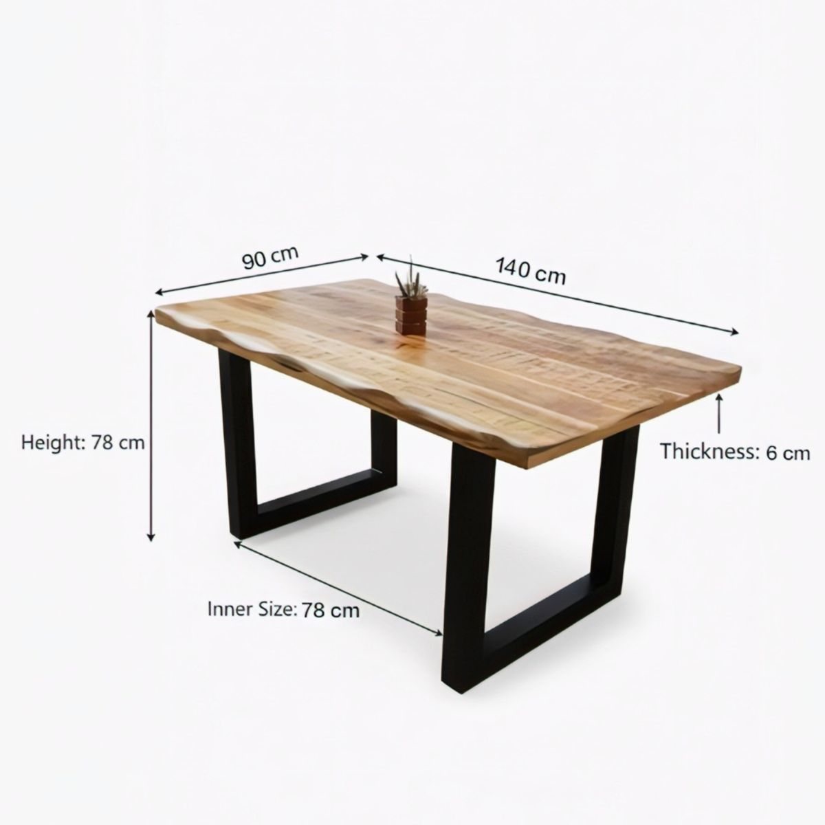 Masa de dining din lemn de mango 140x90 cm Tropical U Live Edge Look Haro, 11, hectarul.ro