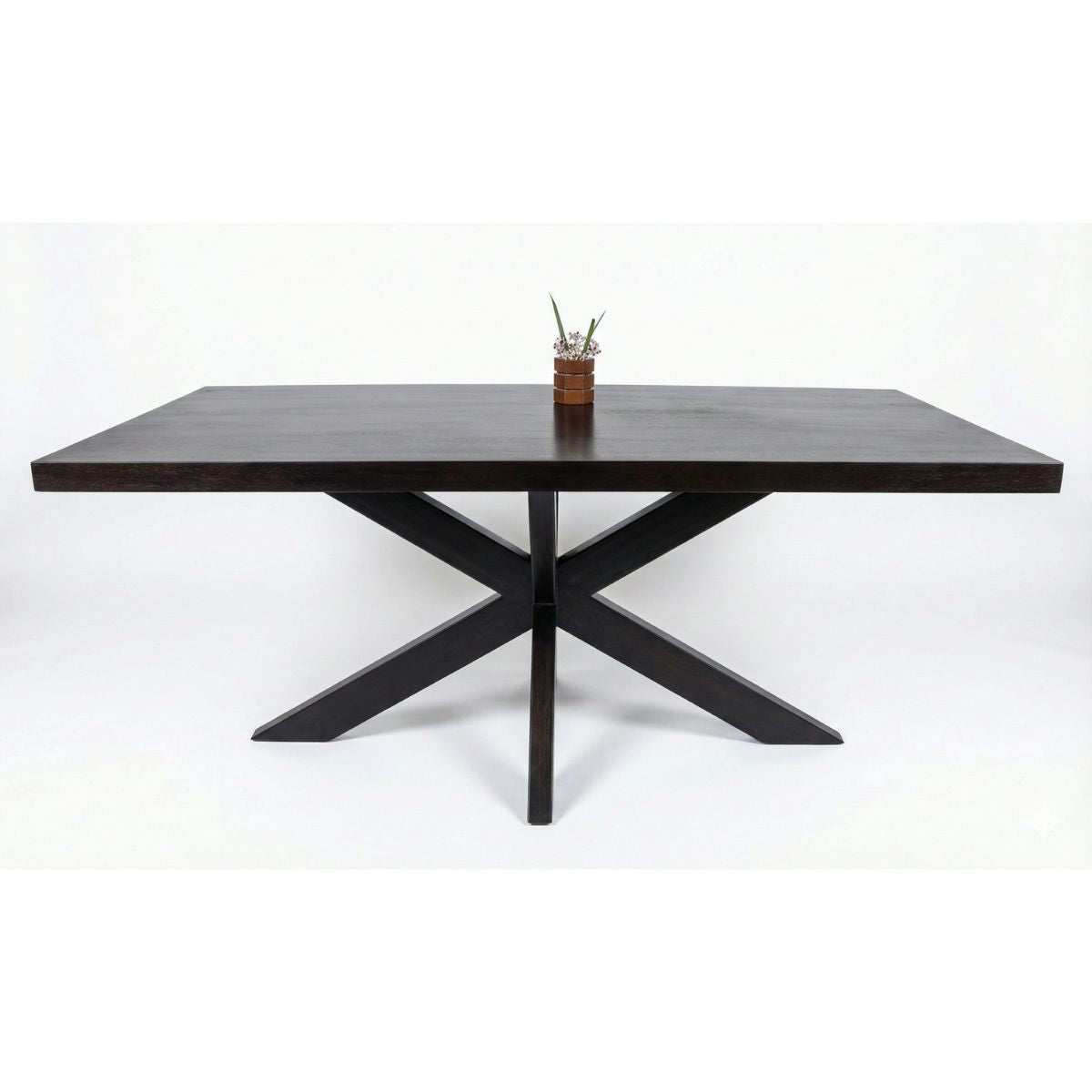 Masa de dining neagra 180x90 cm din lemn de mango Chakra Star Haro, 11, hectarul.ro