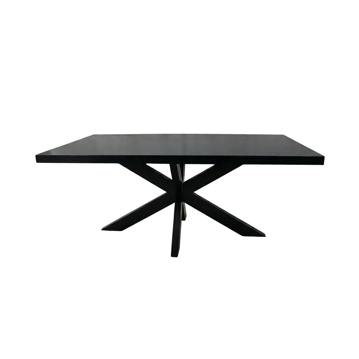 Masa de dining neagra 180x90 cm din lemn de mango Chakra Star Haro, 8, hectarul.ro