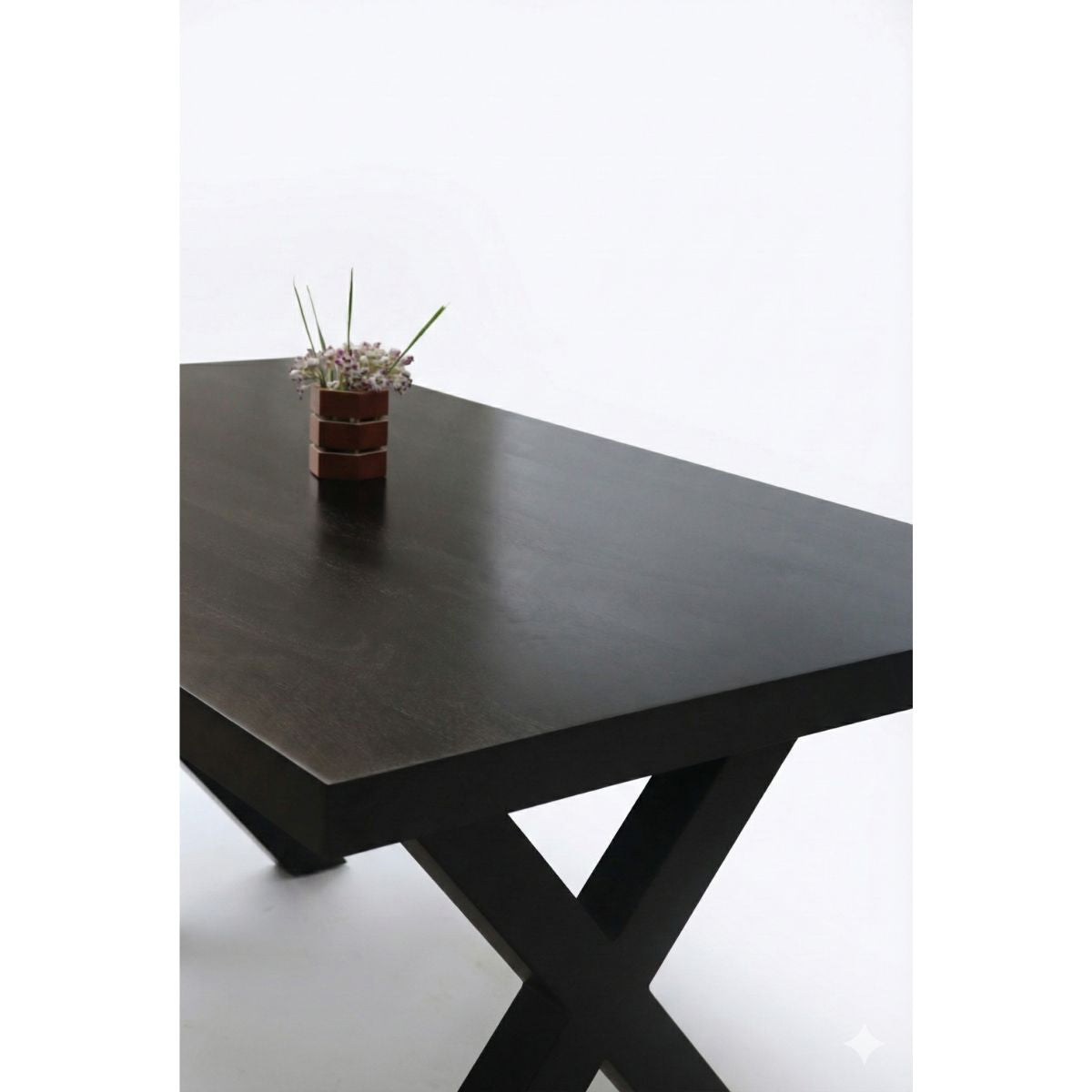 Masa de dining neagra 140x90 cm din lemn de mango Chakra X Haro, 5, hectarul.ro