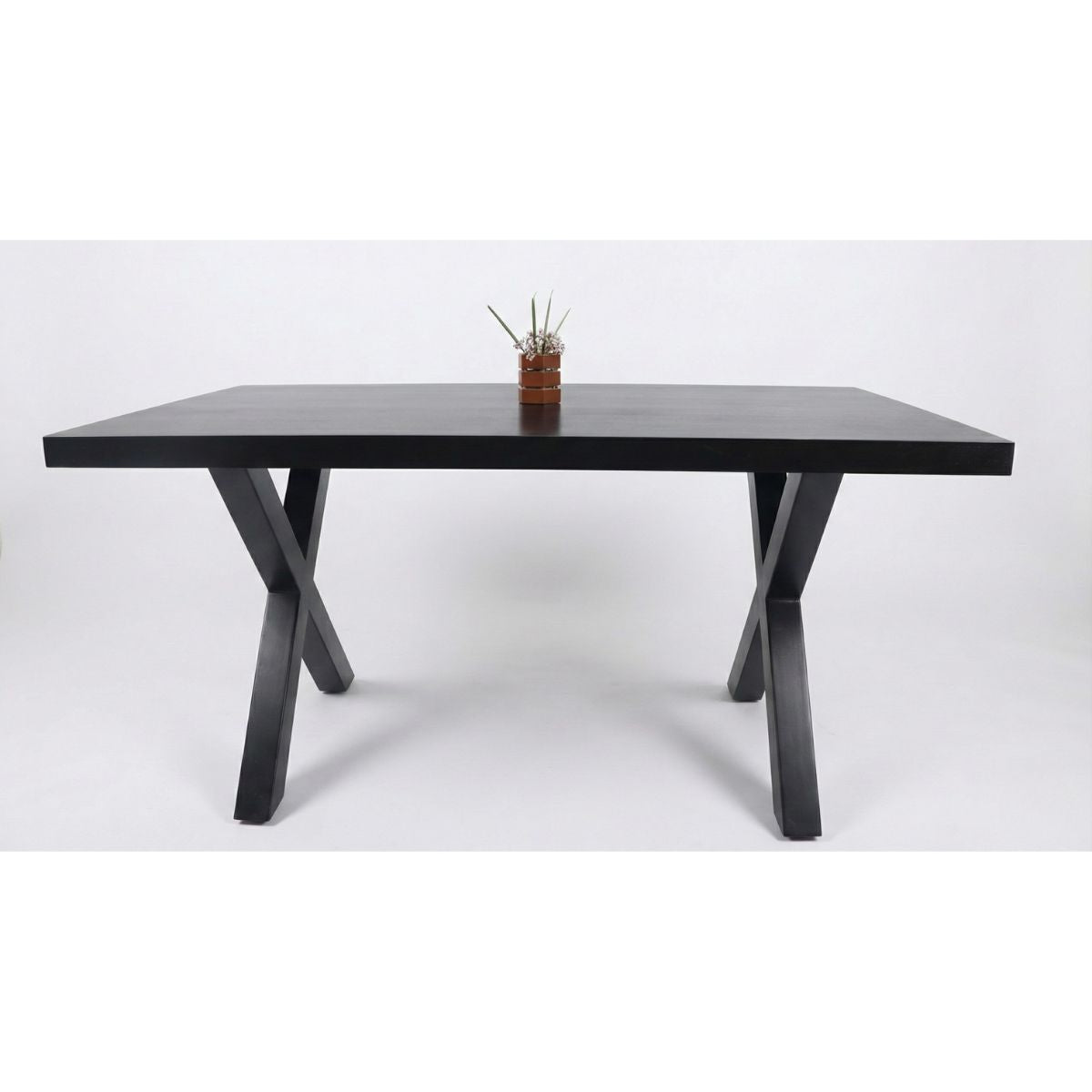 Masa de dining neagra 140x90 cm din lemn de mango Chakra X Haro, 8, hectarul.ro