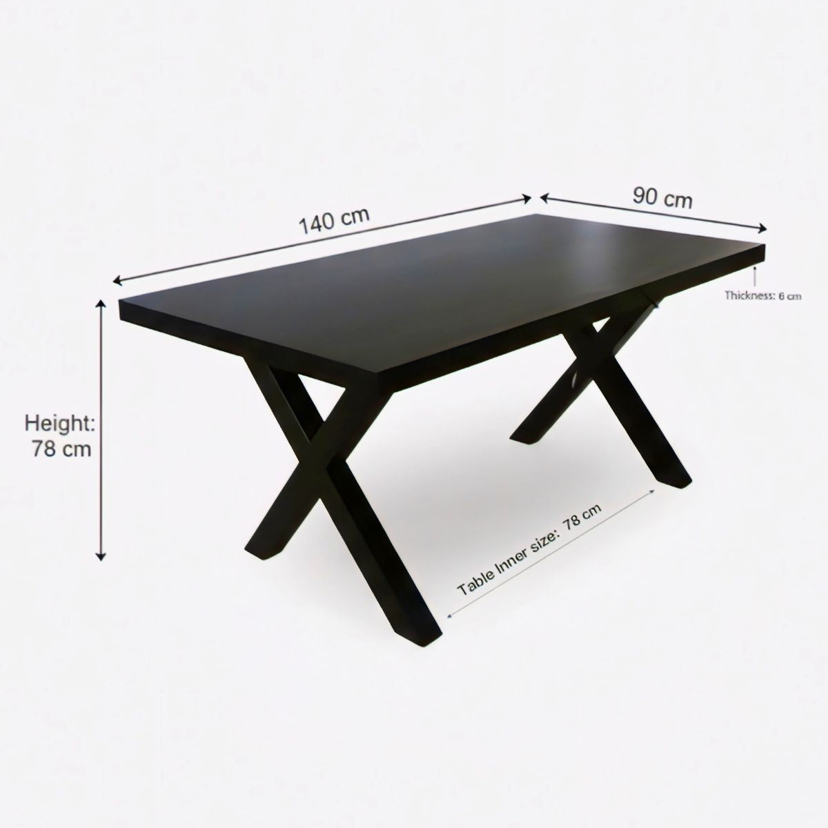 Masa de dining neagra 140x90 cm din lemn de mango Chakra X Haro, 12, hectarul.ro