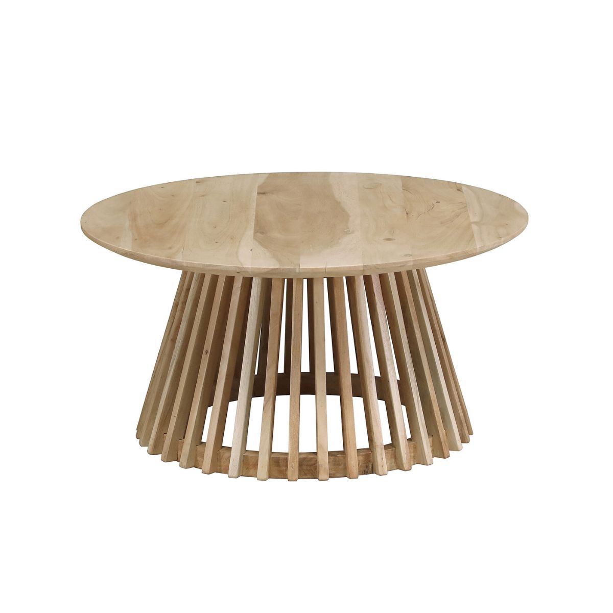 Masuta de cafea rotunda Ø80 cm maro natur din lemn de mango Altamira Haro, 1, hectarul.ro