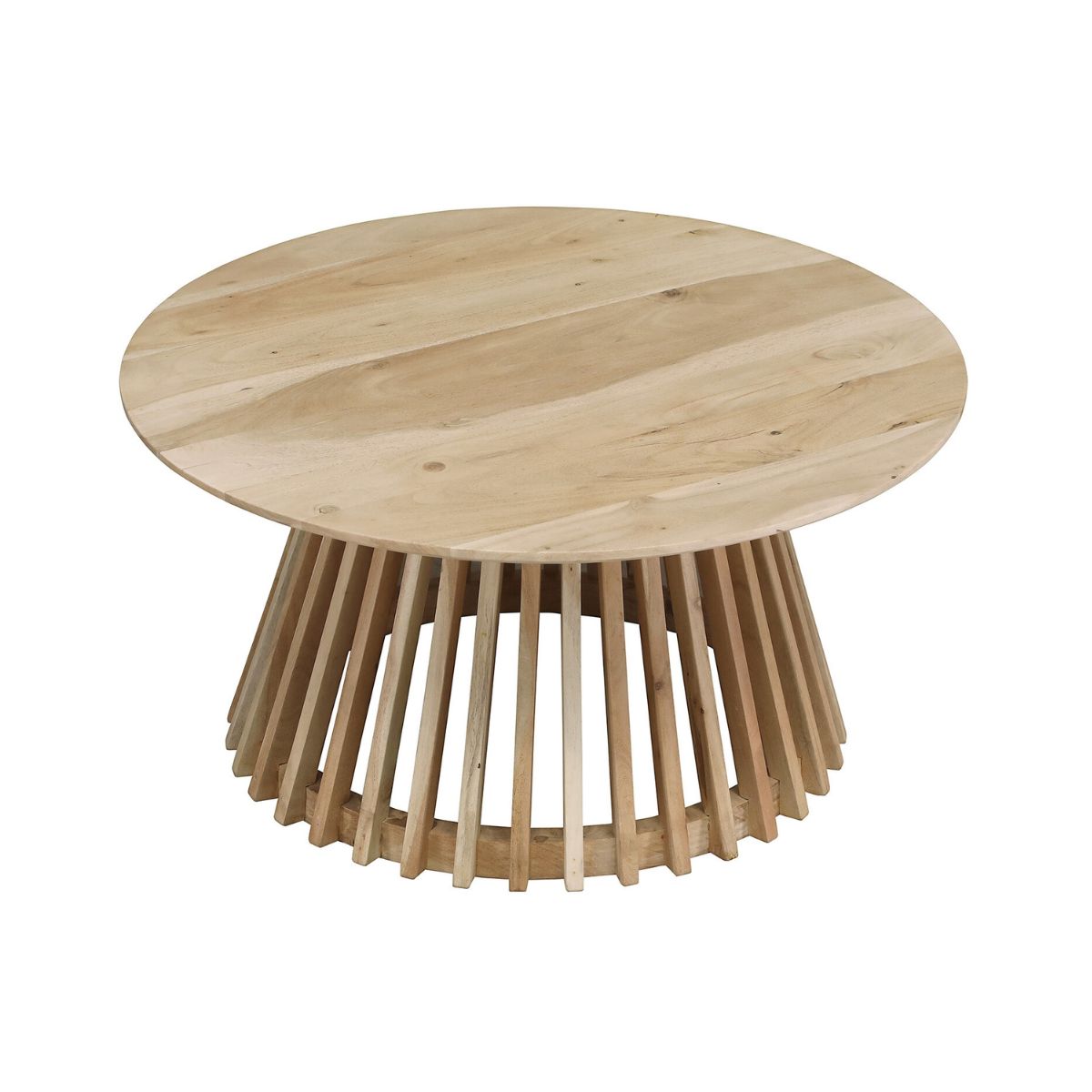 Masuta de cafea rotunda Ø80 cm maro natur din lemn de mango Altamira Haro, 3, hectarul.ro