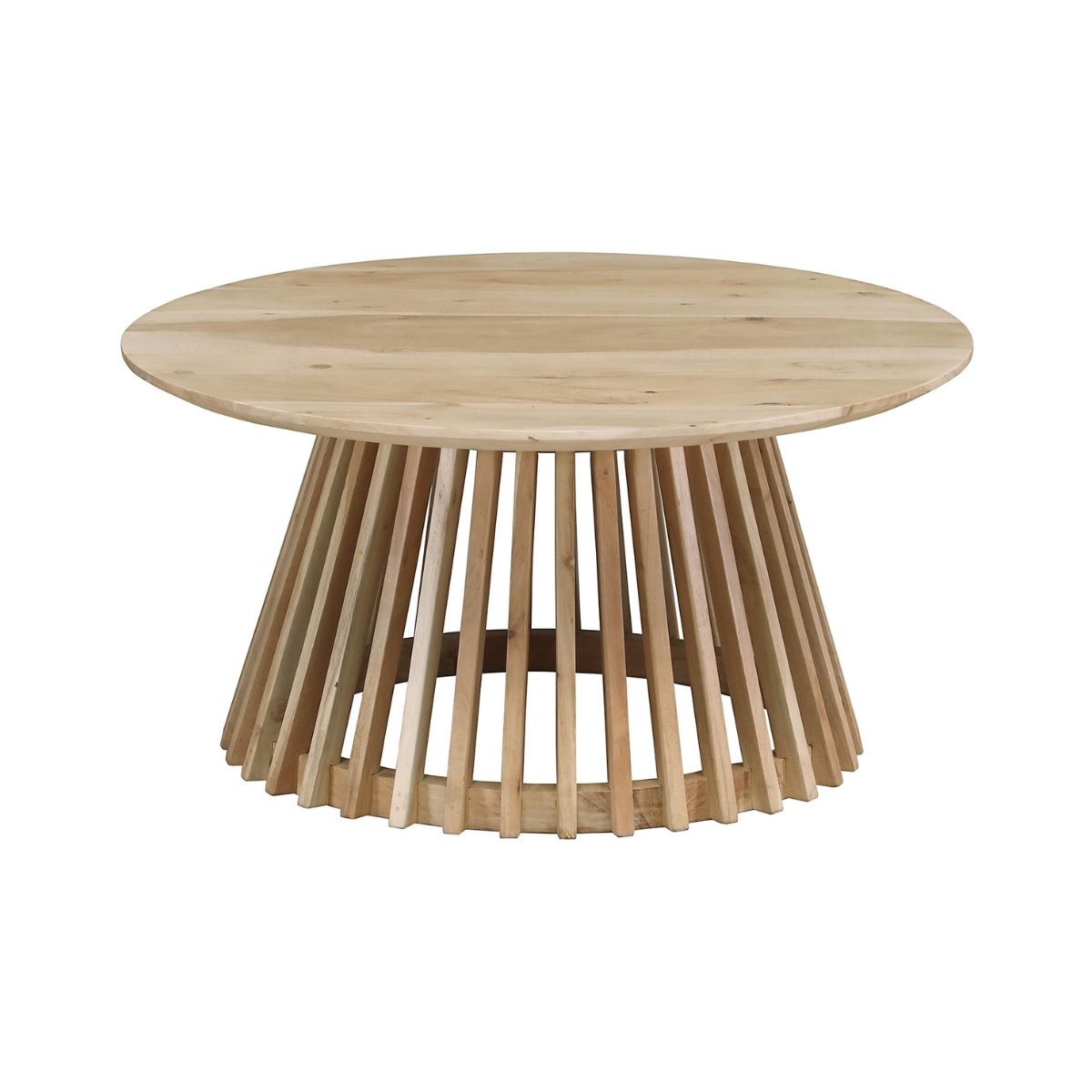 Masuta de cafea rotunda Ø80 cm maro natur din lemn de mango Altamira Haro, 4, hectarul.ro