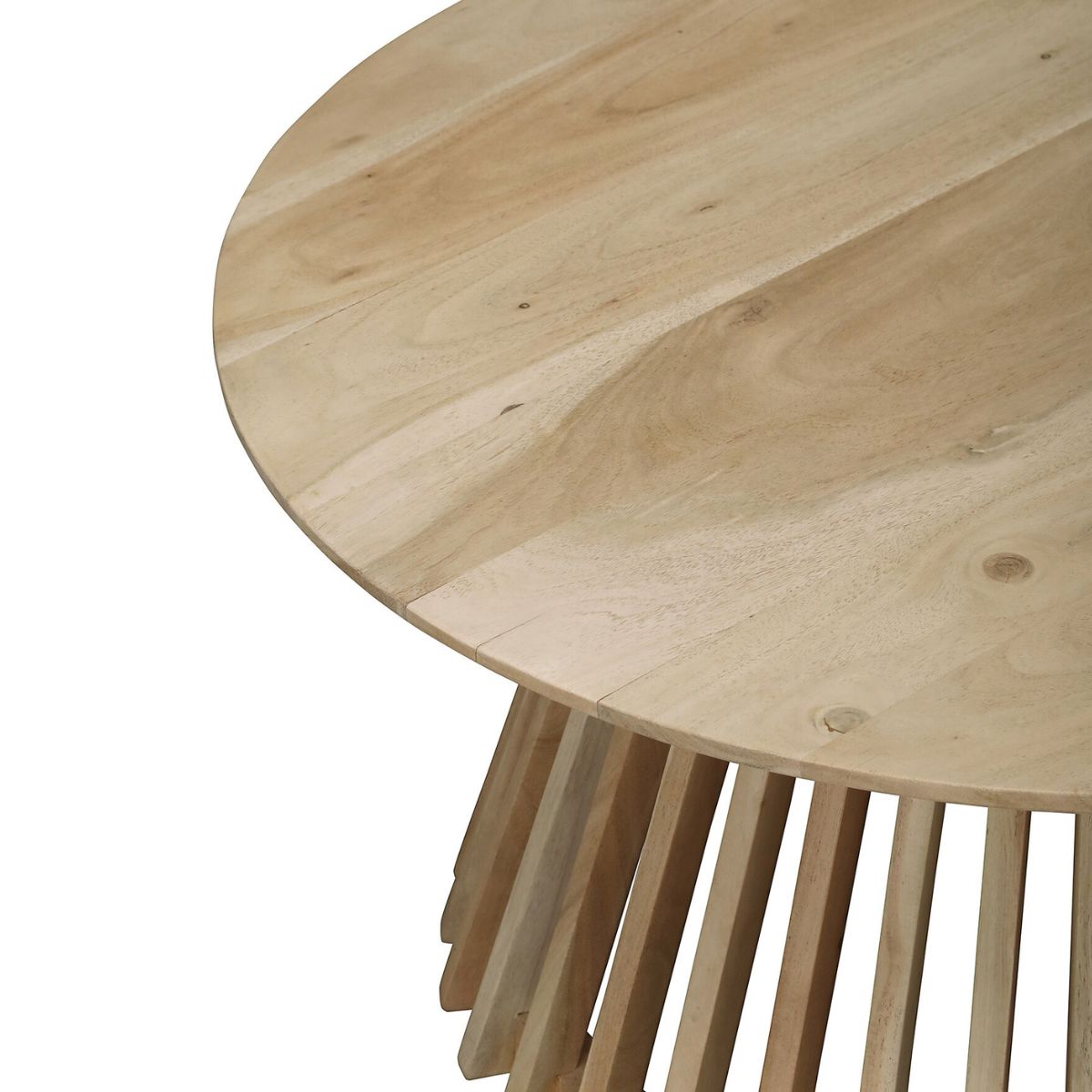 Masuta de cafea rotunda Ø80 cm maro natur din lemn de mango Altamira Haro, 6, hectarul.ro