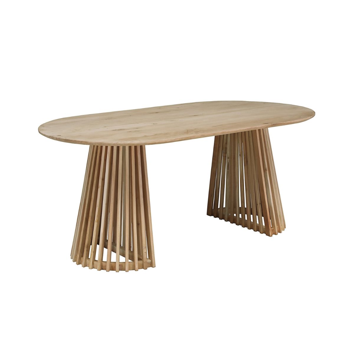 Masa de dining ovala 180x95 cm maro natur din lemn de mango Altamira Haro, 1, hectarul.ro