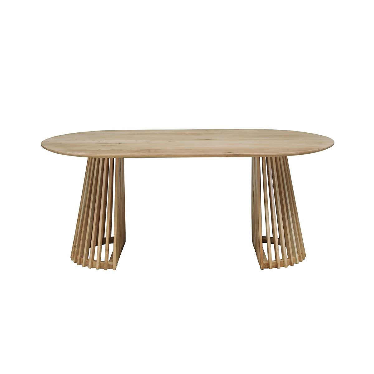 Masa de dining ovala 180x95 cm maro natur din lemn de mango Altamira Haro, 3, hectarul.ro