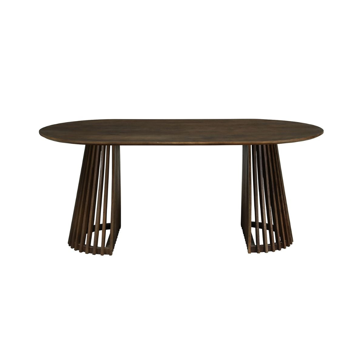 Masa de dining ovala 180x95 cm maro inchis din lemn de mango Altamira Haro, 3, hectarul.ro