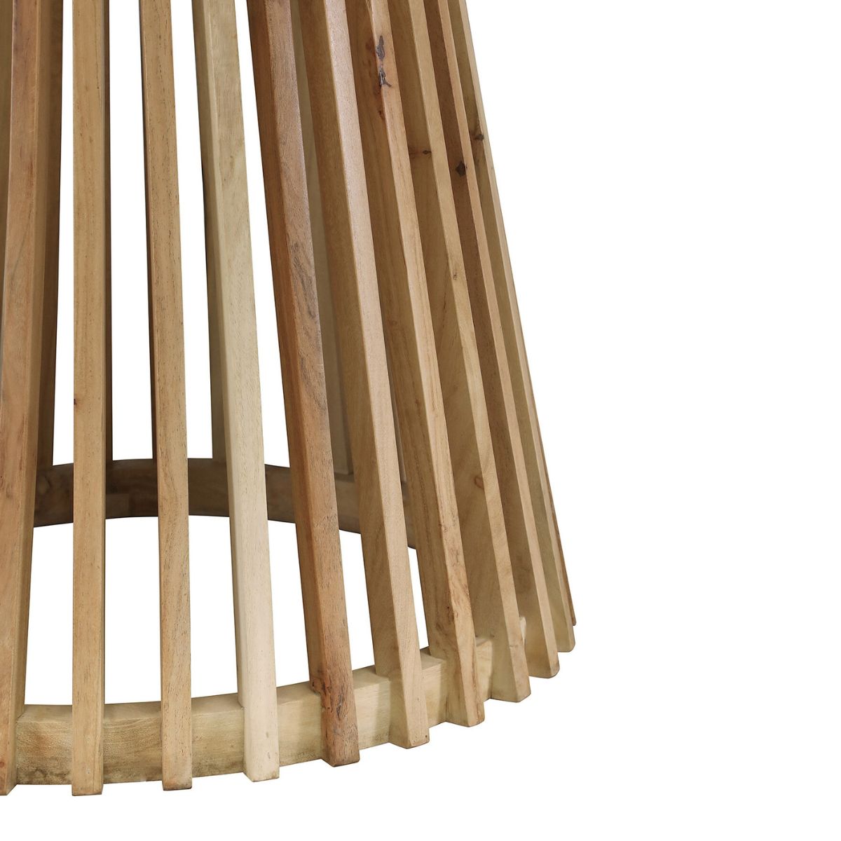 Masa de dining rotunda Ø120 cm maro natur din lemn de mango Altamira Haro, 5, hectarul.ro