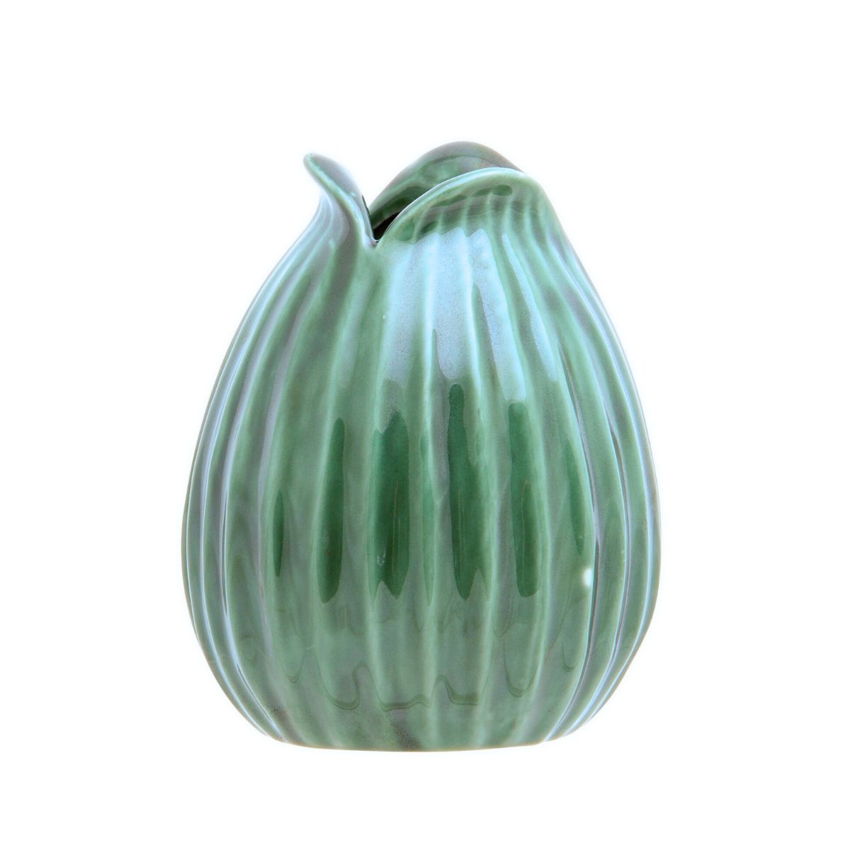Vaza verde ceramica 11,8 cm Leaf Bud Cosy&Trendy, 1, hectarul.ro
