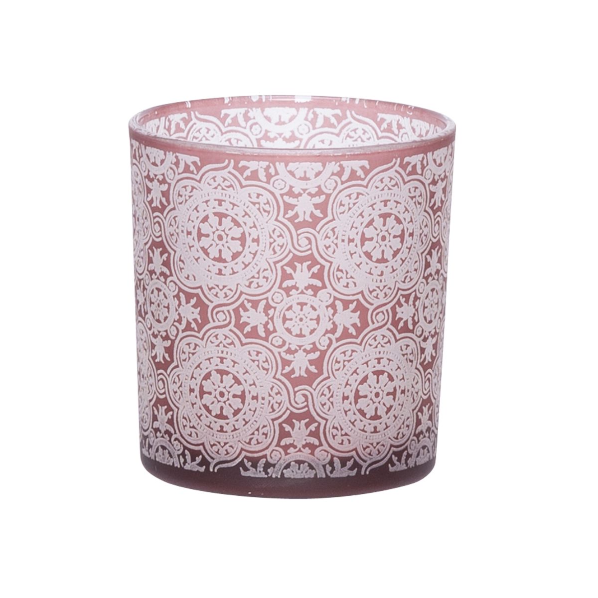 Suport de lumanare rosu burgundy din sticla Ø7x8 cm Mandala Cosy&Trendy, 1, hectarul.ro