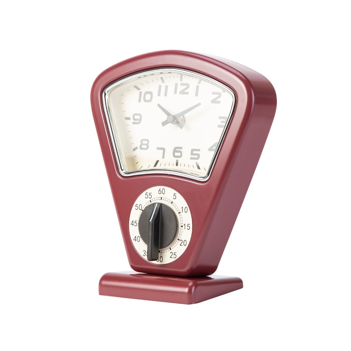 Ceas de masa cu timer 21 cm rosu inchis Cosy&Trendy, 1, hectarul.ro