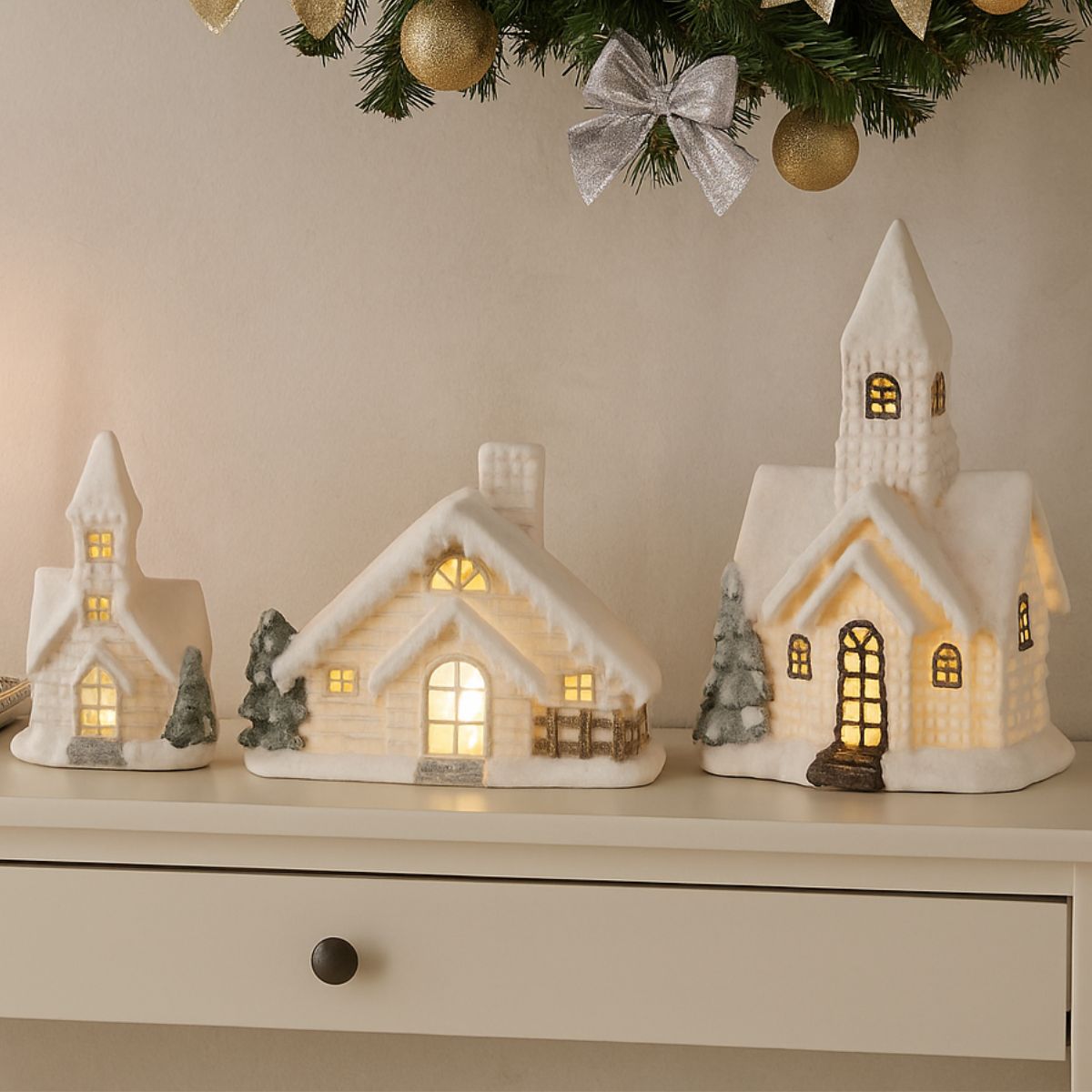 Decoratiune de Craciun 27 cm Biserica luminoasa LED - Xecco 7102 MagicHome, 2, hectarul.ro