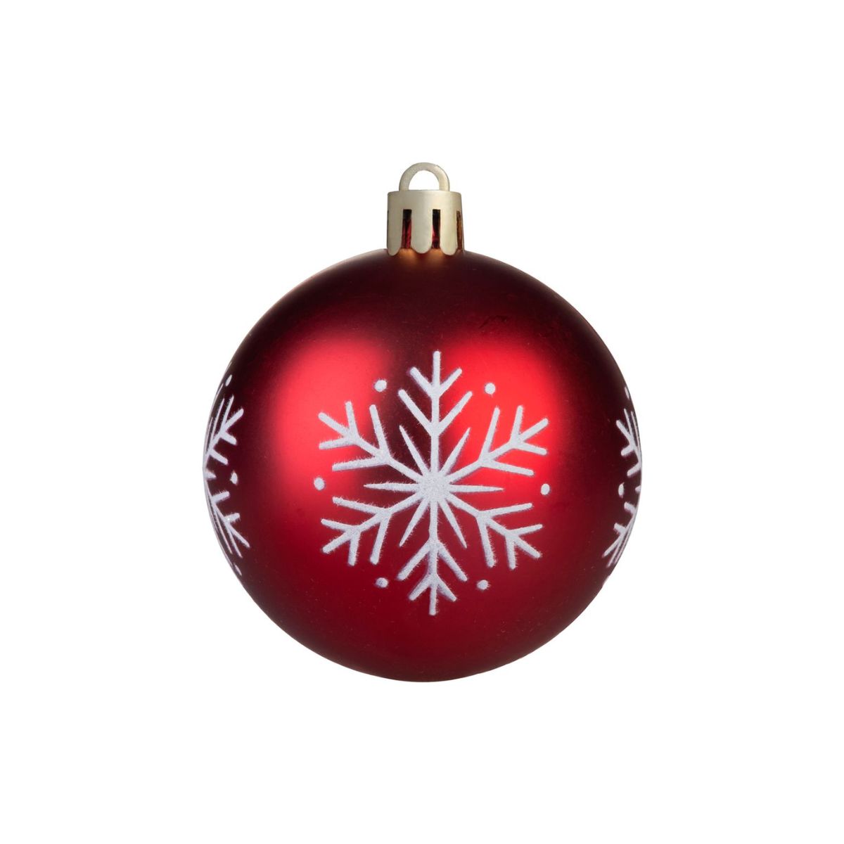 Set 12 globuri de Craciun Ø6 cm rosii cu detalii albe, plastic - MagicHome, 3, hectarul.ro